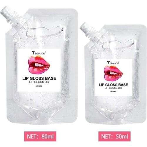 50/80ml Lip Gloss Base Oil Non-stick Moisturizing Lipstick Material Gel For Lip Gloss Base Handmade Liquid Lipstick Makeup