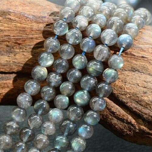 Grade A Natural Labradorite Beads Blue Luster Labradorite Beads NOT Dyed 3mm-10mm Smooth Polished Round 15 Inch Strand MD05