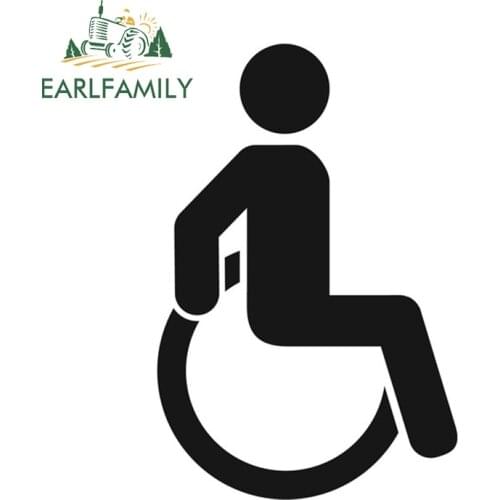 EARLFAMILY 13cm x 8.6cm for Disabled Sign Car Assessoires Sticker Personality Surfboard Trunk Decal Occlusion Scratch Decoration