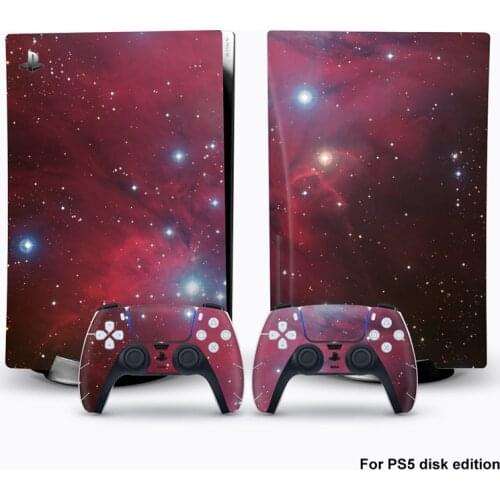 Galaxy Skin For PS5 Accessories Disk Edition Carbon Fiber Decal Sticker for Sony PlayStation 5 Console and 2 Controllers