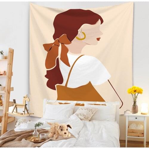 Tapestry Wall Hanging Single Side 3D Digital Printing Morandi Color Polyester Fabric Vintage Home Decoration
