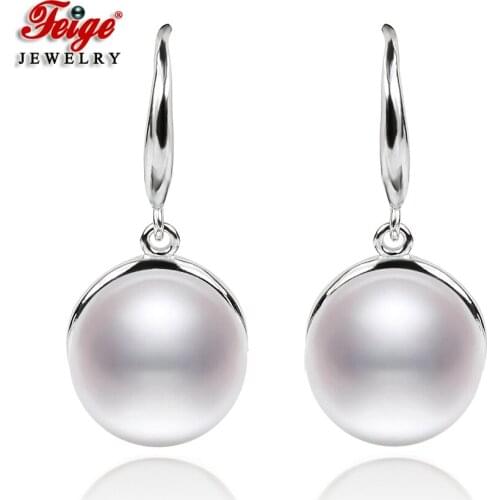Classic 925 Sterling Silver Natural Freshwater Pearls Drop Earrings for Women Gifts Fine Jewelry Wholesale FEIGE
