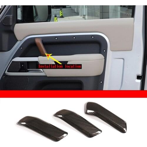 For Land Rover Defender 90 110 2020-2022 ABS Oak Grain Car Door Handle Cover 3 Pcs Modification Accessories (High-end version