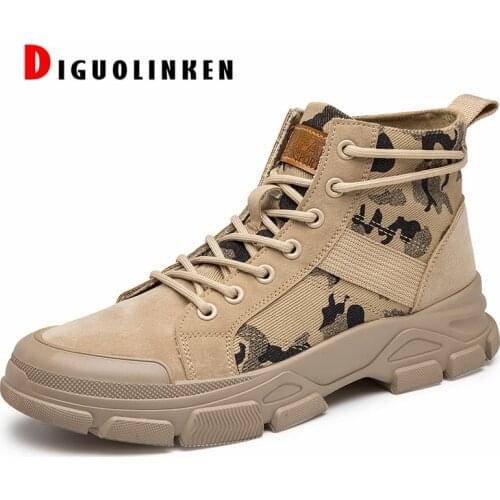 2021 Winter Mens Boots Chunky Shoes Trend All-match Fashion Velvet Boot Man Korean Tooling Boots High-top Warm Shoes