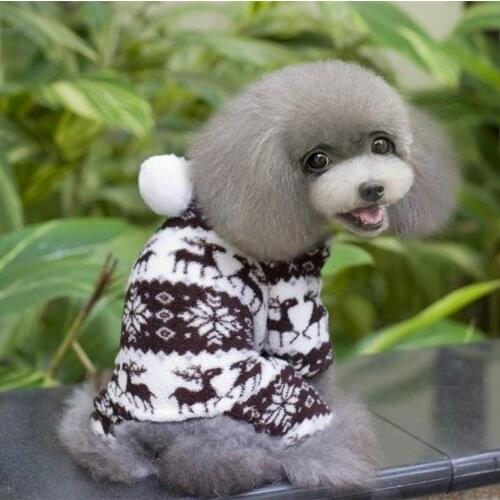 Soft Pet Dog Clothes Jumpsuit For Dog Puppy Cat Winter Warm Clothes Fleece Deer Print Costume Coat Jumpsuit Hoodies Cheap