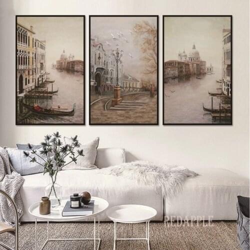 5D DIY Full Square/Round Diamond Painting Cross Stitch Venice water city 3D Diamond Embroidery Rhinestone Mosaic Decor 3pcs set
