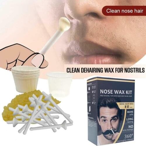 Nose Hair Removal Wax Kit Wax Beans Applicators Stick Measuring For Removing Hair Cup Stickers Mustache Paper Eyebrow Cups E8H6