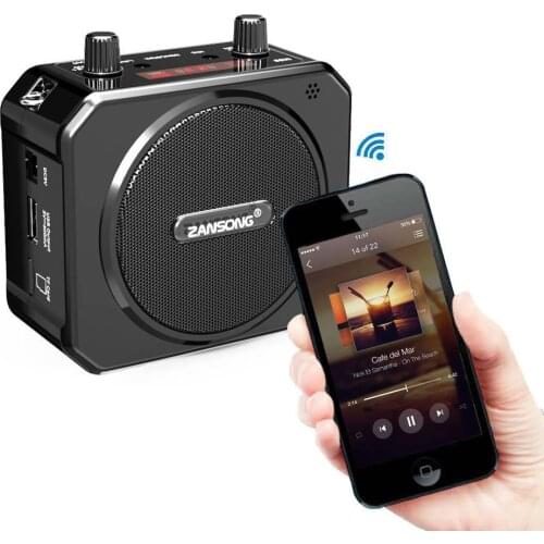 New Bluetooth Voice Amplifier Portable UHF Wireless Megaphone with Mic Belt Support USB AUX TF FM Radio Player Mini Loudspeaker