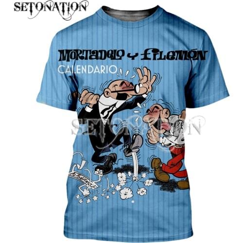 Mortadelo y Filemon men/women New fashion cool 3D printed t-shirts casual Harajuku style tshirt streetwear tops dropshipping