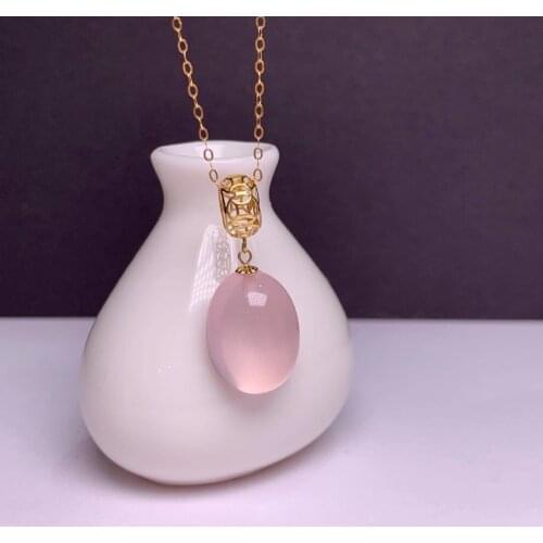 SHILOVEM 18k yellow gold natural yellow rose QUARTZ pendants wholesale Fine women gift new gift 12*16mm mymz121688115fj