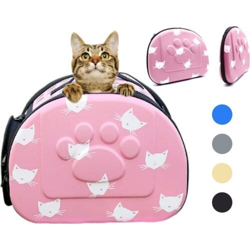 Cat Pattern Pet Carrier Dog Bag Foldable Outdoor Travel Handbag Shoulder Backpack For Small Dogs Puppy Cat Carrying Cage Pack