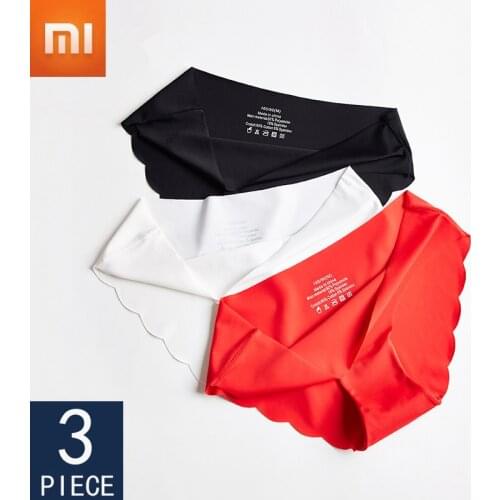 Xiaomi Seamless Panties Woman Soft Underwear Sexy Briefs Solid Female Panty Hot Sale Ladies Underpants For Women M-XXL New 3Pcs