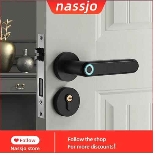 Nassjo Smart door lock With Biometric Fingerprint Lock Electronic door lock indoor for home office alloy Privacy protection