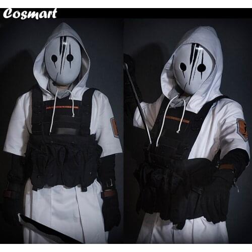 [Customize] Game Arknights Reunion Movement Soldier Uniform Suit With Mask Cosplay Costume Halloween Outfit For Women Men