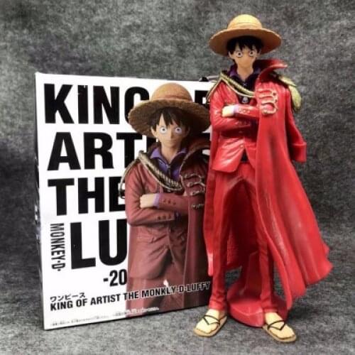Japan Cartoons Q Version Anime One Piece 20th Anniversary Red Cloak Monkey D. Luffy Pvc Model Toy Doll Decoration CollectionGift
