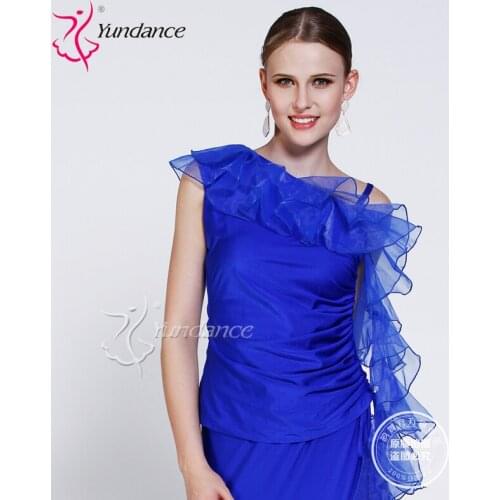 Customized Lady Latin Dancing Shirt Thin Shoulder Modern Dancing Shirt Waltz Valse Tango Galop Fox Trot Social Dance Suit B2678