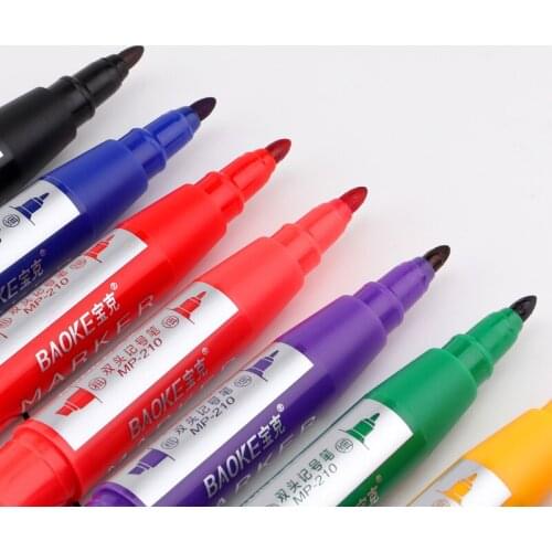 12 Baoke MP210#8 Stationery Color POP Pen Hand-painted Pen Double-headed Marker Marker Poster Pen 8 Color Pack