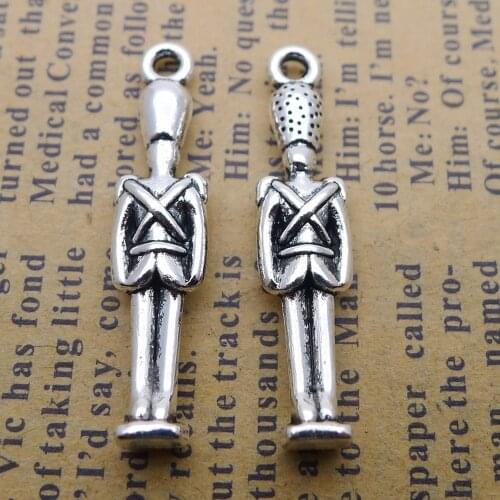 150pcs Guard Charms 7mm x 31mm DIY Jewelry Making Pendant antique silver color