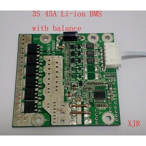 3S 45A PCM PCB BMS 18650 li-ion battery protect board for 3 Packs 18650 Li-ion Battery Cell w/balance