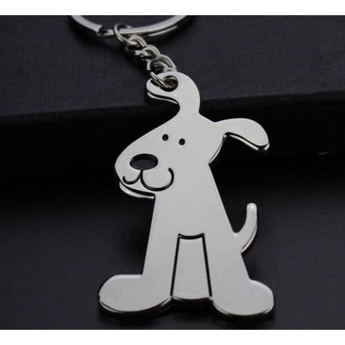 Customized Logo keychain glossy poodle dogs key chains DIY gift car pendant for women men Metal laser Carved keyring jewelry N13