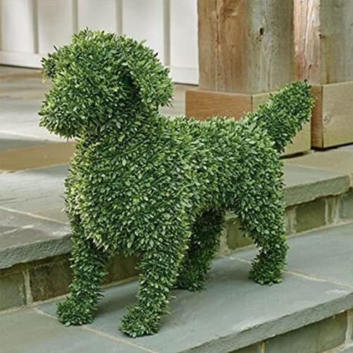 Decorative Peeing Dog in 4 Styles, Green Lifelike Artificial Dogs for Garden/ Courtyard/ Lawn/ Fences