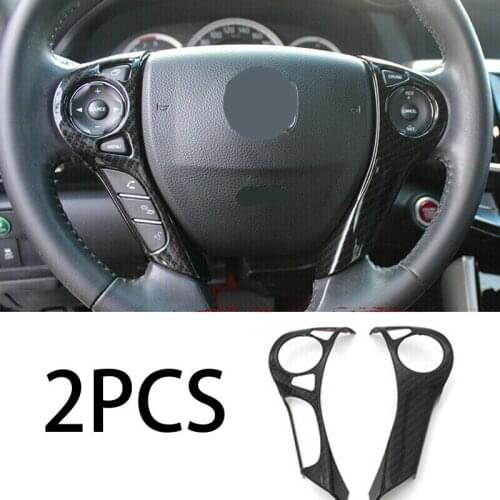 For Honda Accord 9TH 2014-2017 ABS Carbon Fiber Steering Wheel Decor Cover Trim