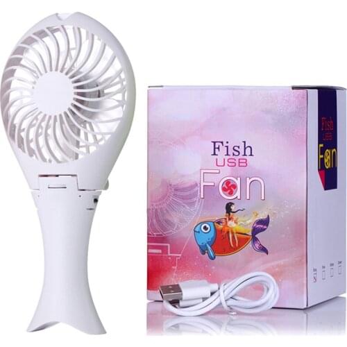 Energy-saving Mini Air Conditioner Fan Portable USB Rechargeable Handheld Mermaid Foldable for Travel Camping Rotary Vane 6V