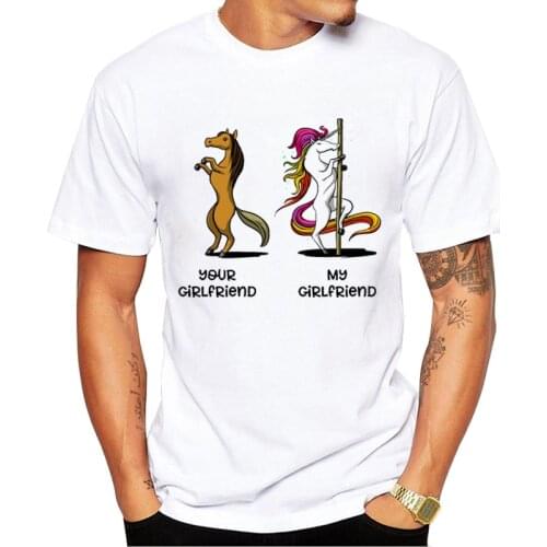 TEEHUB Hipster Karate Horse Man T-Shirt Rainbow Horse Girlfriend Printed Tshirts Short Sleeve Funny t shirts Cool Essential Tee