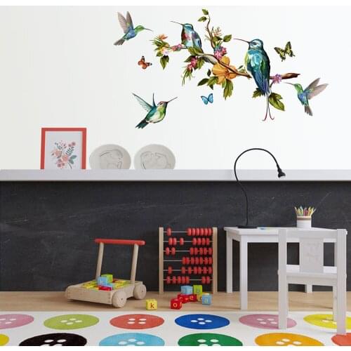 Colorful Birds Butterflies Flying Wall Stickers Kid Home Nursery Decor Removable Decal Art Bedroom Beautiful Wallpaper Mural