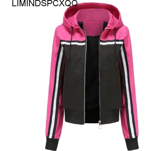 2021 Hooded Jackets Woman Thin Waterproof Outdoor Raincoat Spring Autumn Korean Fashion Streetwear Color Matching Clothes Coats