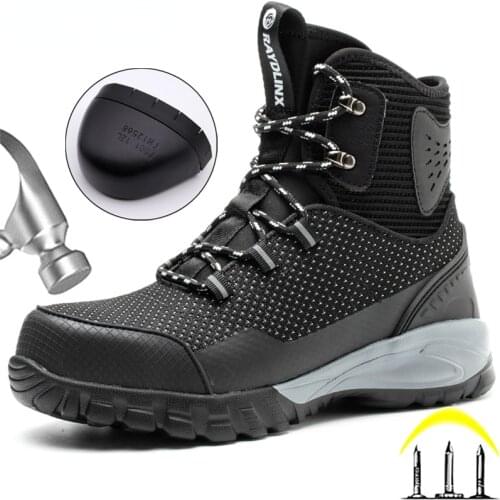 2022 New Men Boots Safety Shoes Boots Steel Toe Shoes Men Work Shoes Indestructible Footwear Puncture-Proof Work Boots Security