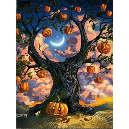 New 5D Diy Diamond Painting Landscape Halloween Cross Stitch Diamond Mosaic Needlework Diamond Embroidery Home Decor Handcraft