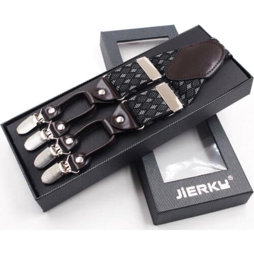 Fashion Braces 6 Clips Suspenders Adjustable Elasticity Suspensorio Bretelles Hommes Y-Back ligas Tirantes 3.5*120cm 2017 New