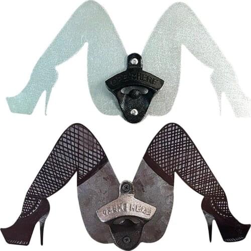 Q9QA Funny Legs Vintage Wall Mounted Bottle Opener Anti-Rust Durable Beer Bottle