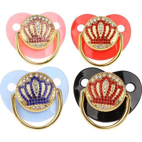 Baby Shower Gifts Baby Pacifier Rhinestone Pacifier Clips Princess Bling BPA Free Silicone Infant Nipple Newborn Baby Soother