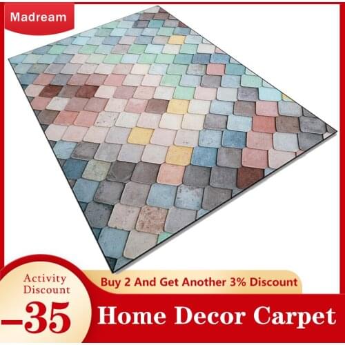 Modern Design Living Room Decoration Rug Multi Colored Geometric Pattern Carpet Home Bedroom Decor Area Rugs Kids Room Carpets