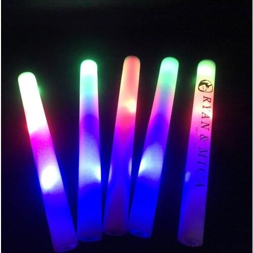30 Pcs Light-Up Foam Sticks LED Soft Batons Rally Rave Glow Wands Multicolor Cheer Flashing Tube Concert for Festivals Birthdays