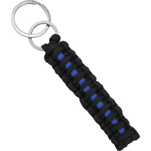 Thin Blue Line My Hero Deputy Lives Matter Mom Sister Wife Aunt Grandma Survival Paracord Keychain Key Chains Women Men Jewelry