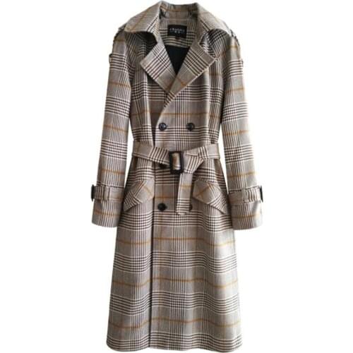 Mens trench coats man grid jaqueta corta vento double-breasted clothes trençkot slim fit overcoat long sleeve 2021 new designer