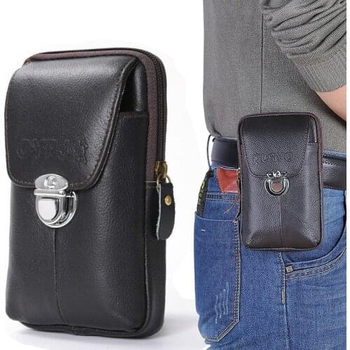 Universal Leather Waist Belt Clip Hook Loop Phone Bag Pouch Card Wallet Case Cover 5.2 6.3 Inch for IPhone X Samsung S6 S7 S8 S9