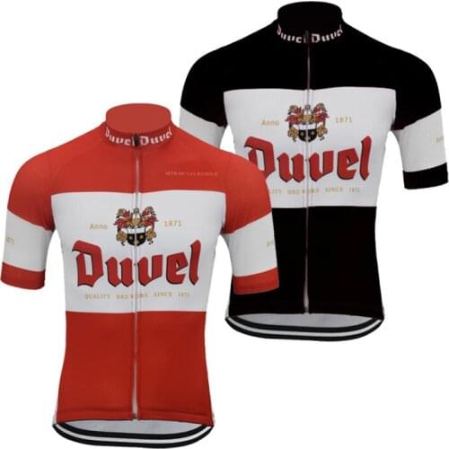 Duvel Beer Cycling Jersey Short Sleeve Team Red Cycling Tops Full Zipper Mtb Outdoor Ropa Ciclismo Black Bike Wear Clothing