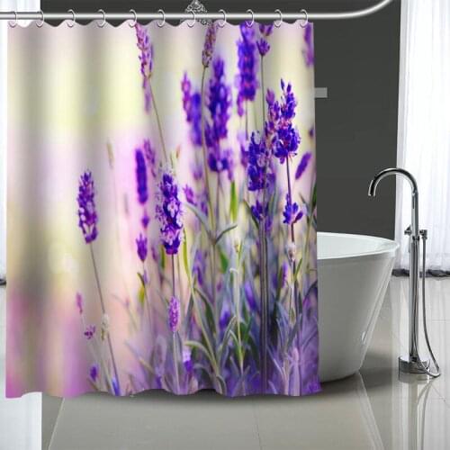 Custom lavender Shower Curtain Polyester Bathroom Waterproof With Plastic Hooks Shower Curtain More Size