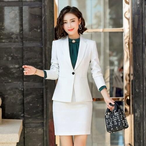 Plus Size Womens New Autumn and Winter Professional Work Clothes Female Casual Long Sleeve Ladies Jacket Slim-fit Skirt