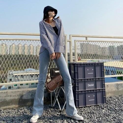 High Waist Micro Flare Jeans For Women Streetwear Slim Boot But Denim Long Pants Slim Flare Denim Jeans Trousers