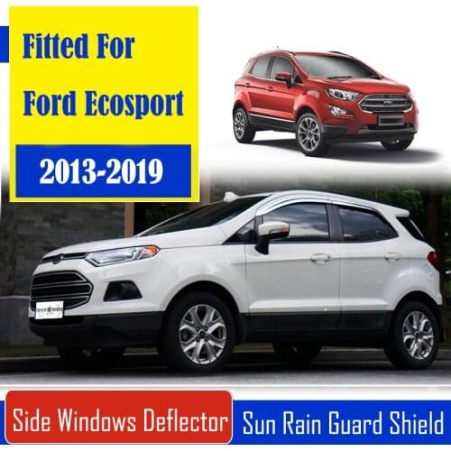 1 Set Chrome Side Vent Sun Shade Window Visors Rain Guard Deflectors For Ford Ecosport 2013-2019