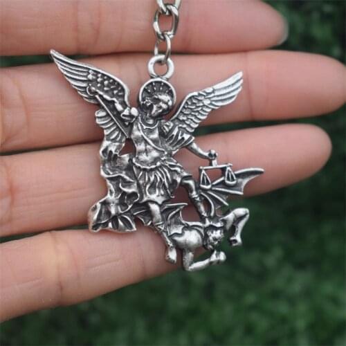 12pcs Archangel St.Michael Protect Me Keychain holy shield charm Russian Orthodox pendant