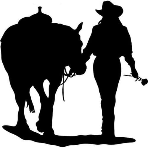 13.6*13.4CM Interesting Cowgirl Racing Car Stickers Car Styling Reflective Vinyl Decal Laptop Suitcase Helmet Skateboard Sticker