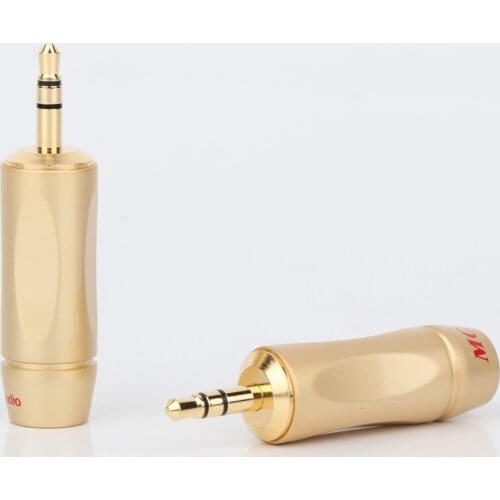 2Pcs Hifi Gold Plated 3.5mm stereo audio plug repair headphone Cable Plug audio video extend cable connector plug