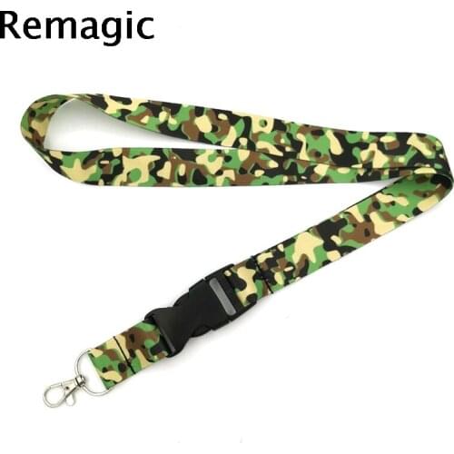 20pcs Classic camouflage pattern Keychain Lanyards Id Badge Holder ID Card Pass Gym Mobile Phone Badge Holder Key Strap webbings