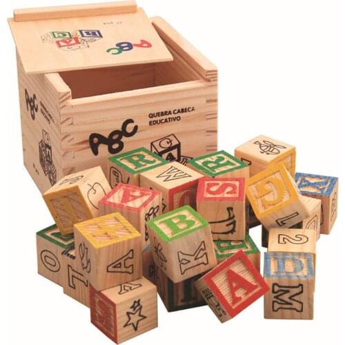 27 Pcs Children Wood Alphabet Blocks Letters Stacking Toys Building Blocks Craft Early Learning Educational Toys Baby Room Decor